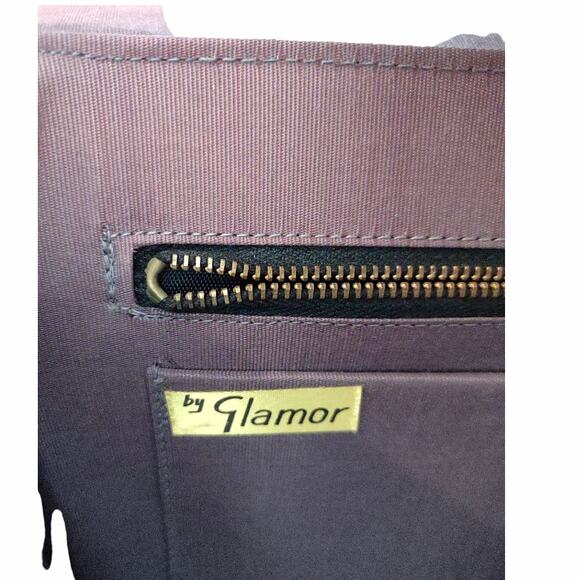 GLAMOUR Vintage Grey Leather Handbag Grandma Core Retro 60's 70's Top Handle - Picture 10 of 11